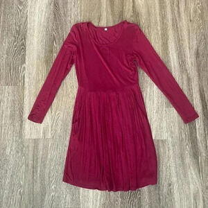 Womens Amazon Burgundy Tshirt Dress - S